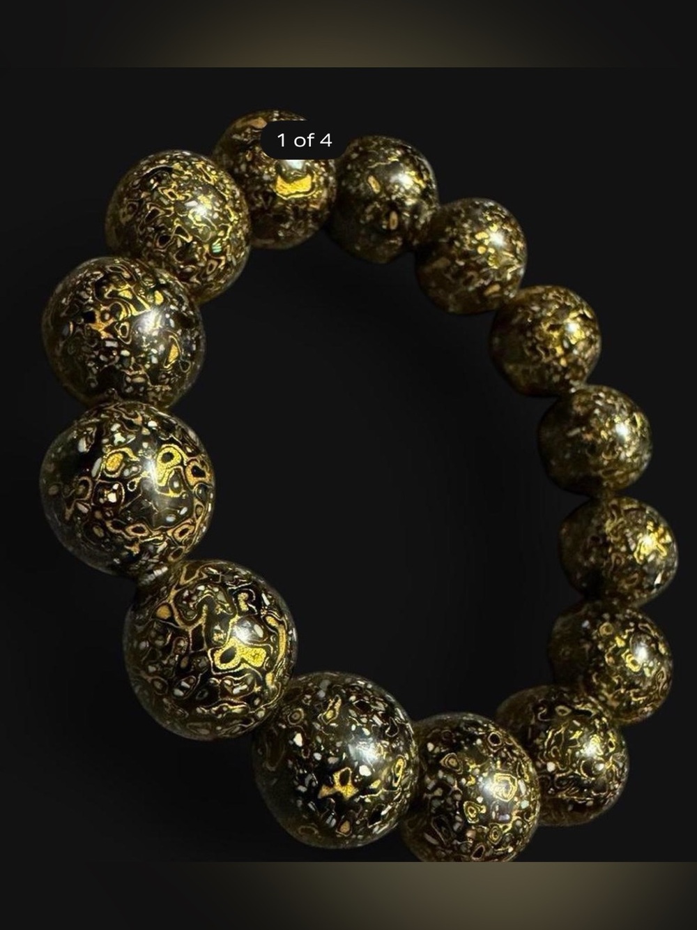 Handmade Daqi Bracelet with Gold and Opal Inclusions